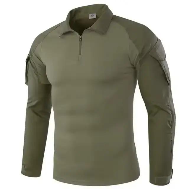 T-shirt tactique d'extérieur AUKUPKEE hauts pour hommes randonnée chasse escalade vêtements de sport matériaux coton polyester design camouflage