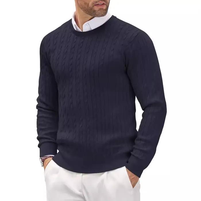 Nouveau Pull tricoté à col rond pour hommes pour l'automne et l'hiver