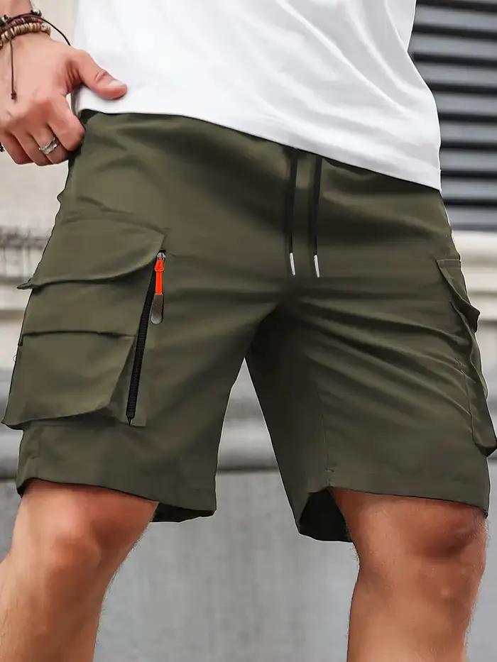Men Cargo Shorts Jogging Casual Multi-Pocket Overalls Short Pants New Summer Male Street Trend Cargo Short Men Beach Shorts