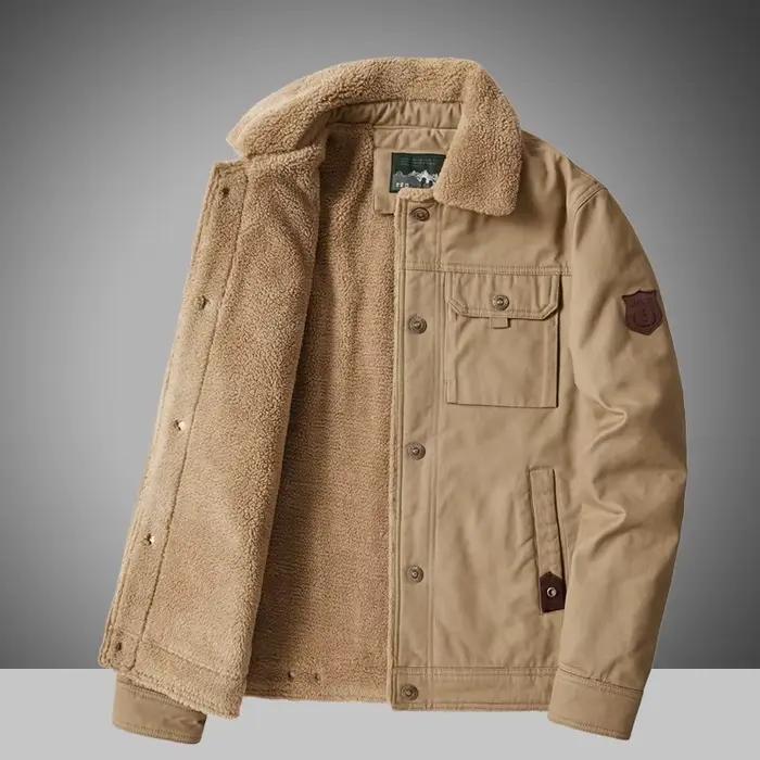 Hommes 2025 hiver nouvelle polaire épais chaud veste hommes mode décontracté coupe-vent manteau hommes automne vêtements d'extérieur en plein air col de fourrure veste hommes