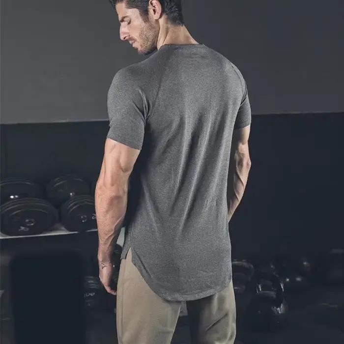 T-shirt à manches courtes et col en V pour homme en coton, ajustement slim, adapté pour le running et le yoga, pour une utilisation toute l'année, blanc, gris foncé, rose, vert armée, noir, printemps, été, automne, hiver