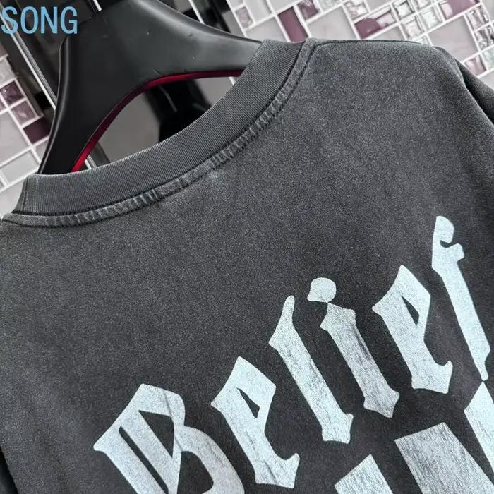 SAINT Nouveauté T-shirts Oversize à Manches Courtes Col Rond en Coton pour Hommes et Femmes