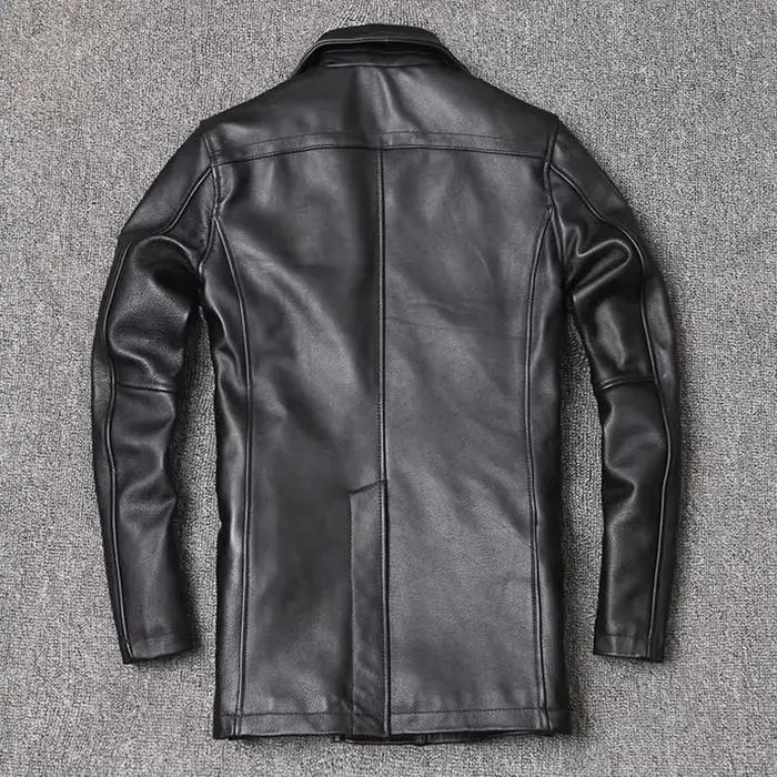 Veste en cuir véritable pour homme