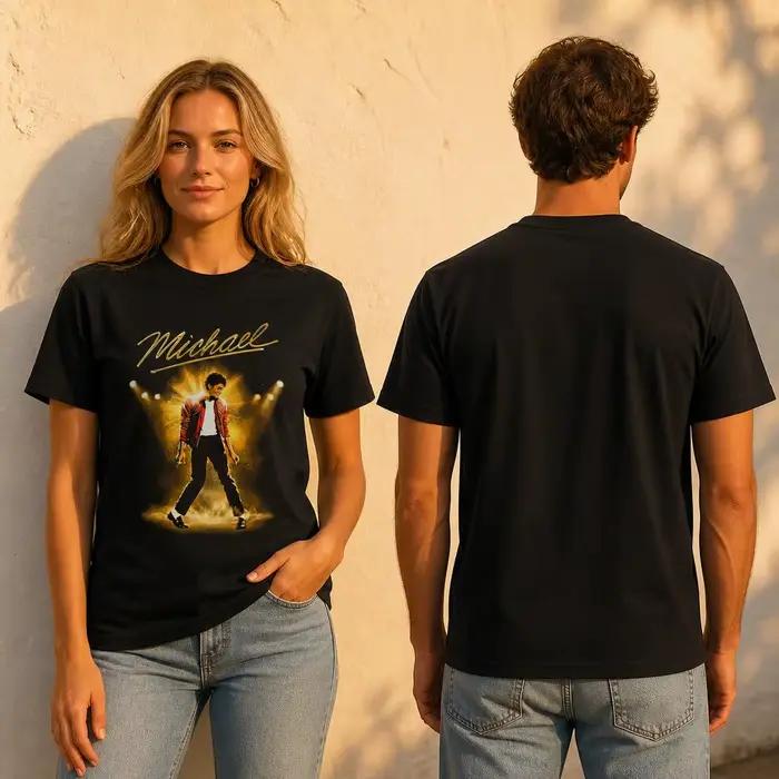 T-shirt MJ King of Pop Halftone Michaels Jacksons pour hommes