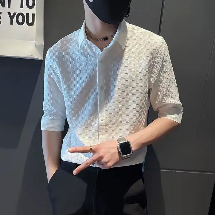 Chemise Slim à Carreaux pour Homme