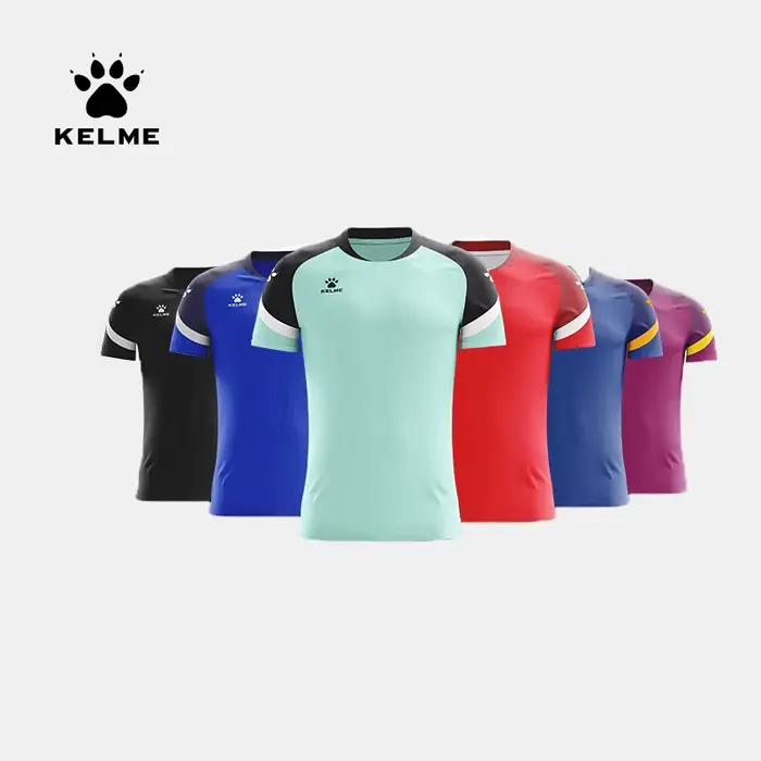 T-shirt à manches courtes Kelme pour hommes, maillot de football, anti-rides, respirant, anti-boulochage, anti-rétrécissement, séchage rapide, pour sport et activités quotidiennes