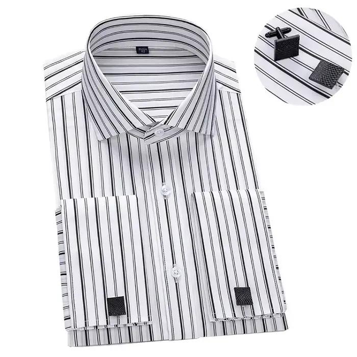 Chemise française à manches longues pour hommes