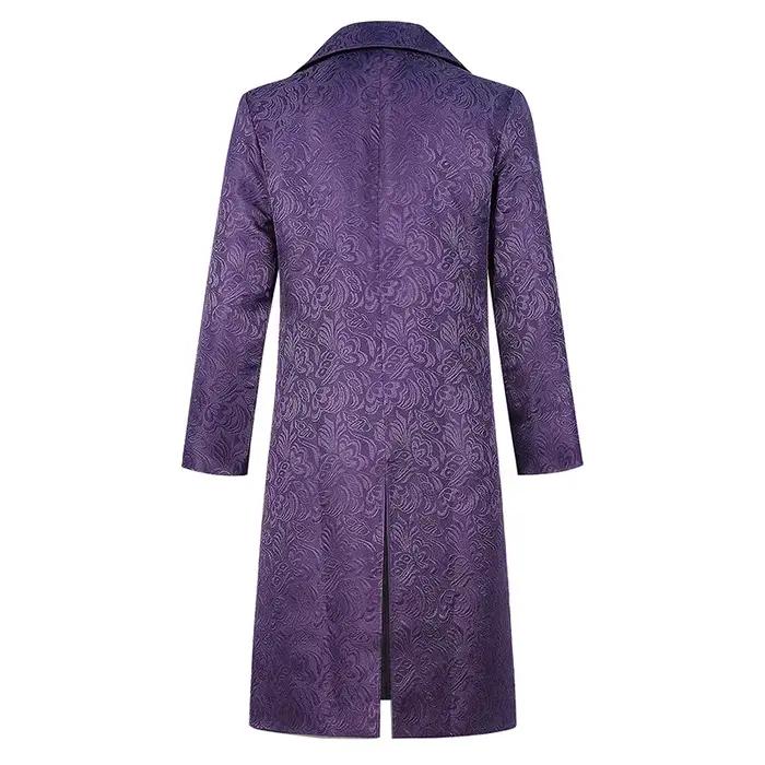 Hommes veste Jared Leto Joker Cosplay K mireп mga© Costume Disfraz Long manteau Trench Clown violet tenues