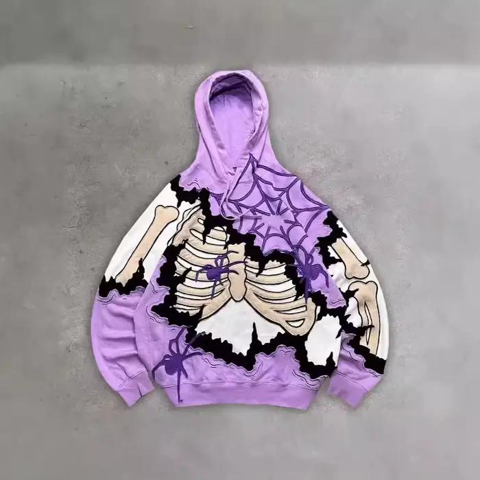 Sweat à capuche imprimé 3D Spider Skull pour hommes et femmes