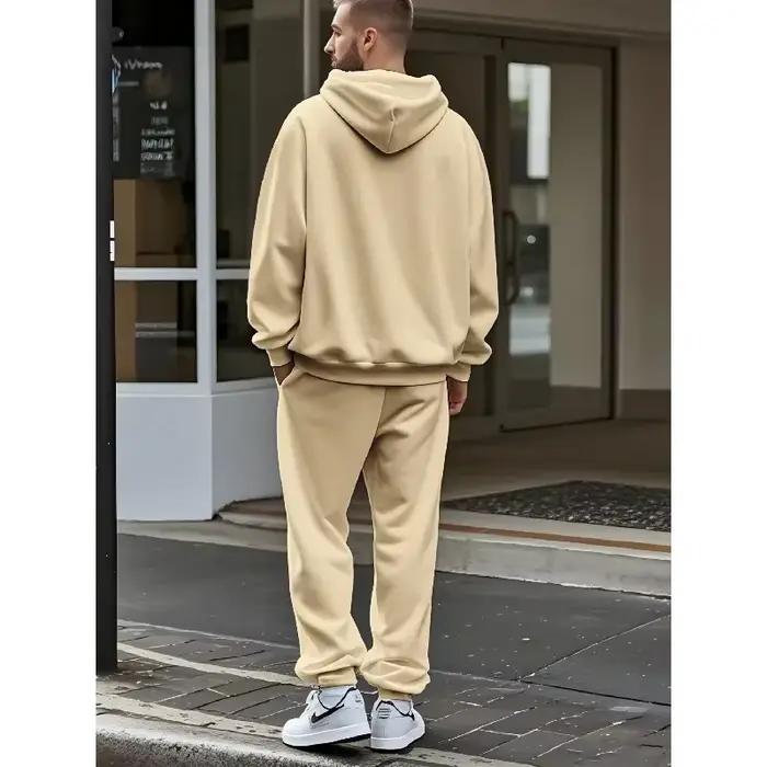 Ensemble de sweat à capuche avec lettres Beige pour hommes
