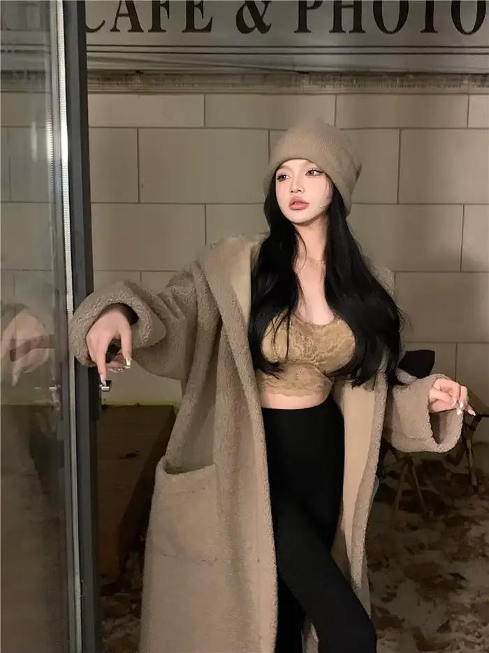 GkyocQ-Pull à capuche de style paresseux coréen pour femmes