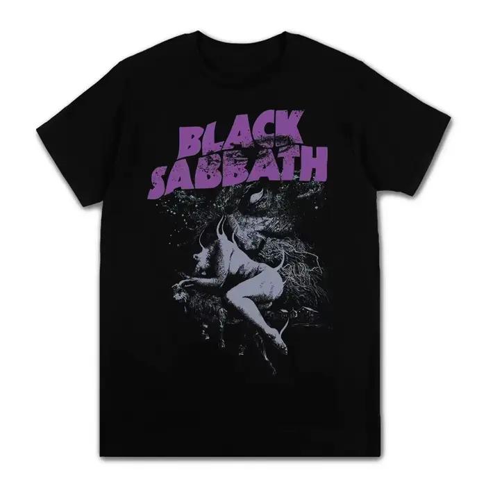 T-shirt unisexe ample à manches courtes avec motif graphique de groupe de rock métal noir