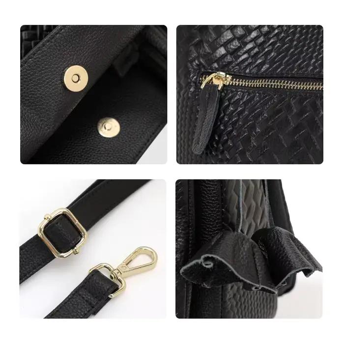 Aidrani Le sac à main en cuir véritable pour femme avec de motifs tissés luxueux est une grande capacité et un sac