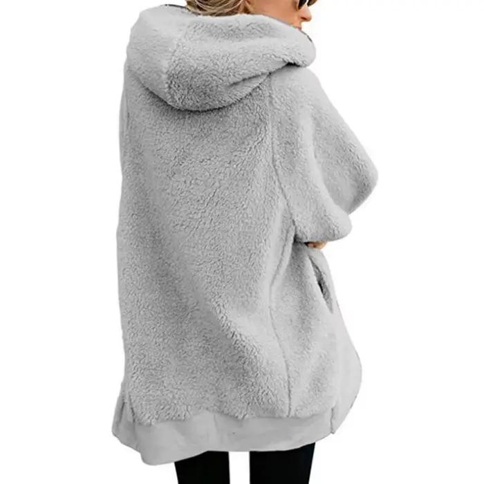 2025 automne/hiver nouveau Style pull à capuche avec fermeture éclair doudoune sweat-shirt flou
