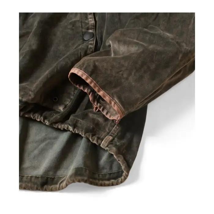 Veste décontractée à manches longues, style japonais, en batik délavé, effet vieilli, multi-poches