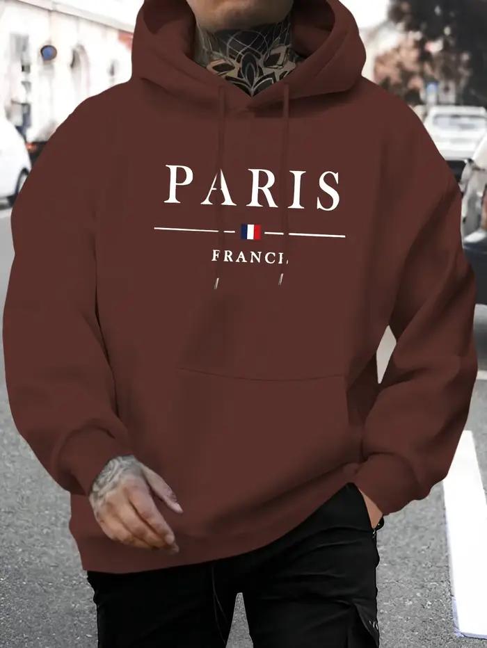 Sweat-shirt à capuche à manches longues pour hommes