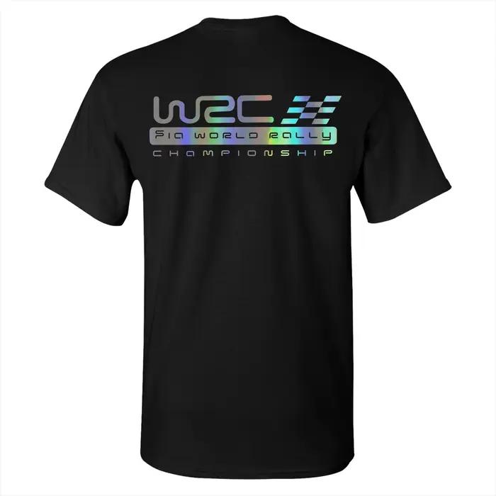 TShirt Hommes 100 Coton Mode WRC Rallye Championnat Monde Manches Courtes Decontracte Blanc Bleu Royal Bleu Marine Gris Foncé Or Rouge Vert Armee Noir