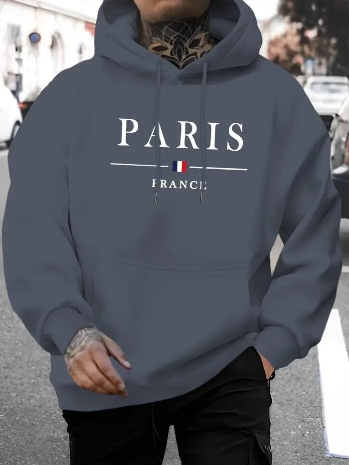 Sweat-shirt à capuche à manches longues pour hommes