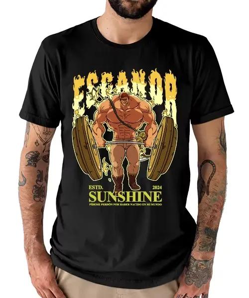 T-shirt Anime Nanatsu no Taizai Escanor GYM Leon del Sol et le Pouvoir de l'Orgueil pour Hommes Style Décontracté à Capuche Non Imprimé Professionnel pour Toutes les Saisons Occasions Spéciales