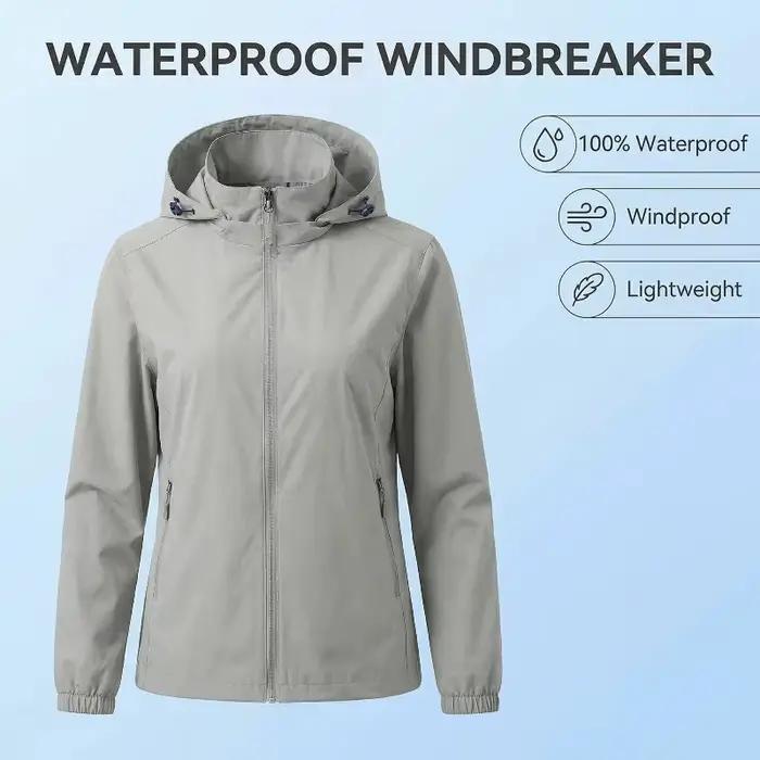 Veste coupe-vent imperméable à capuche pour homme