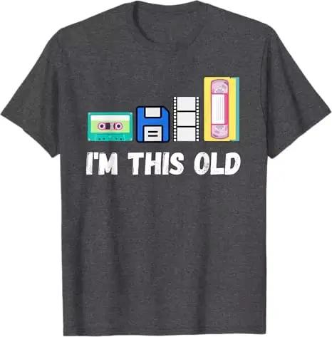 Drôle je suis cette vieille années 1980 Cassette VHS disquette rétro Tech T-Shirt