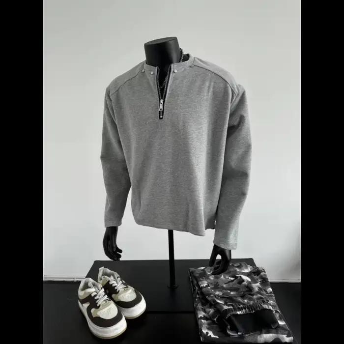 Sweat-shirt décontracté en polyester pour hommes, parfait pour printemps et automne, confortable et durable pour toutes les occasions