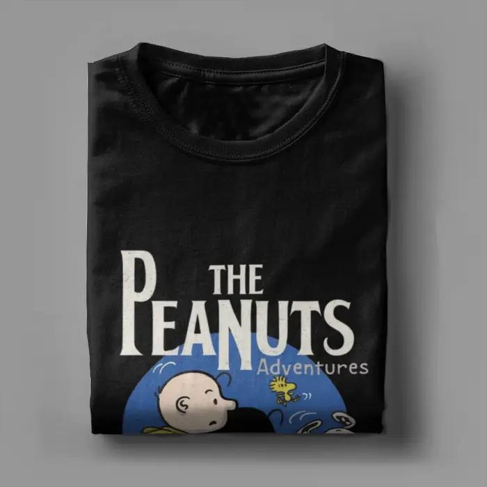Tshirt snoopy charlie adventures homme femme vintage coton tricoté manches courtes col rond saisonnee quotidien occasions speciales