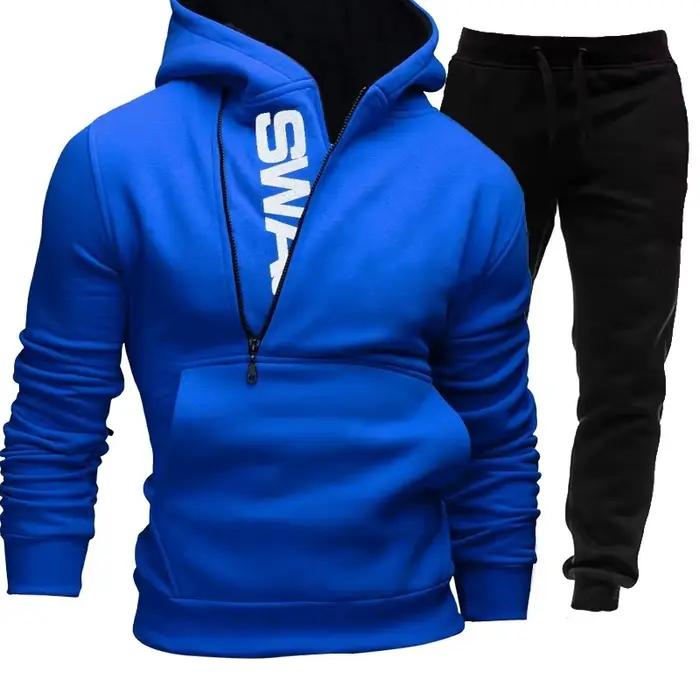 Sweat-shirt à capuche avec fermeture éclair pour homme
