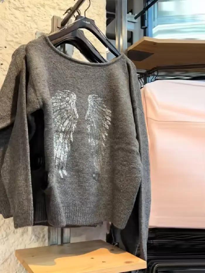 Sweat à capuche ailes d'ange à paillettes pour femmes