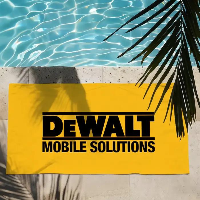 Serviette de plage absorbante à séchage rapide avec logo Tool Box D-DeWalt pour le sport