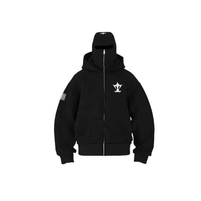 Y2K Ninja Harajuku sweat à capuche zippé chaud Double couche veste froide à la mode motif brodé français décontracté gothique hommes femmes haut