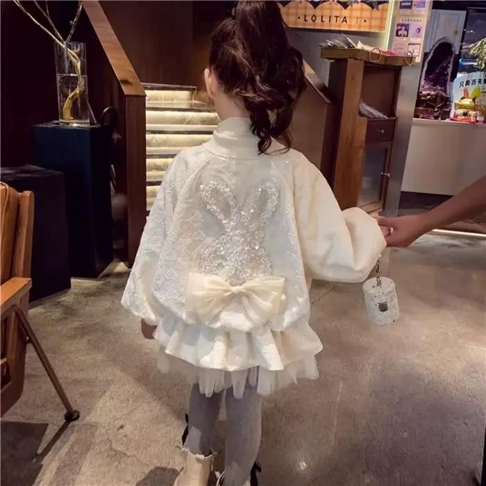 Veste de baseball pour filles, manteau de princesse en maille épissée, nouveau style occidental, printemps et automne