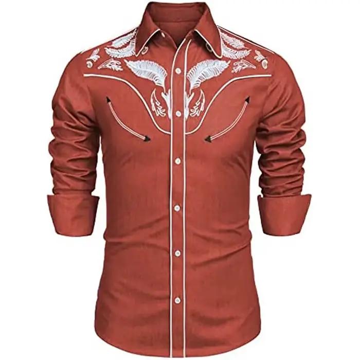 Chemise à manches longues imprimée de style occidental