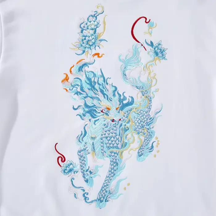 Sweat-shirt de luxe brodé Kirin pour homme