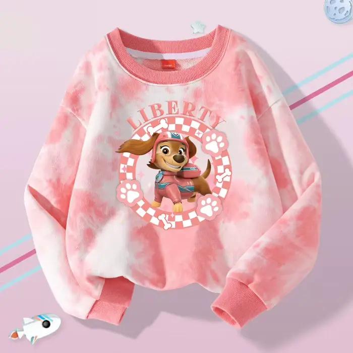 PAW Patrol Enfant Sweat-shirt à manches longues Dessin animé Chase Skye Imprimé Tie-Dye Pull Garçons Filles Hiver Décontracté Col rond Hauts Cadeaux