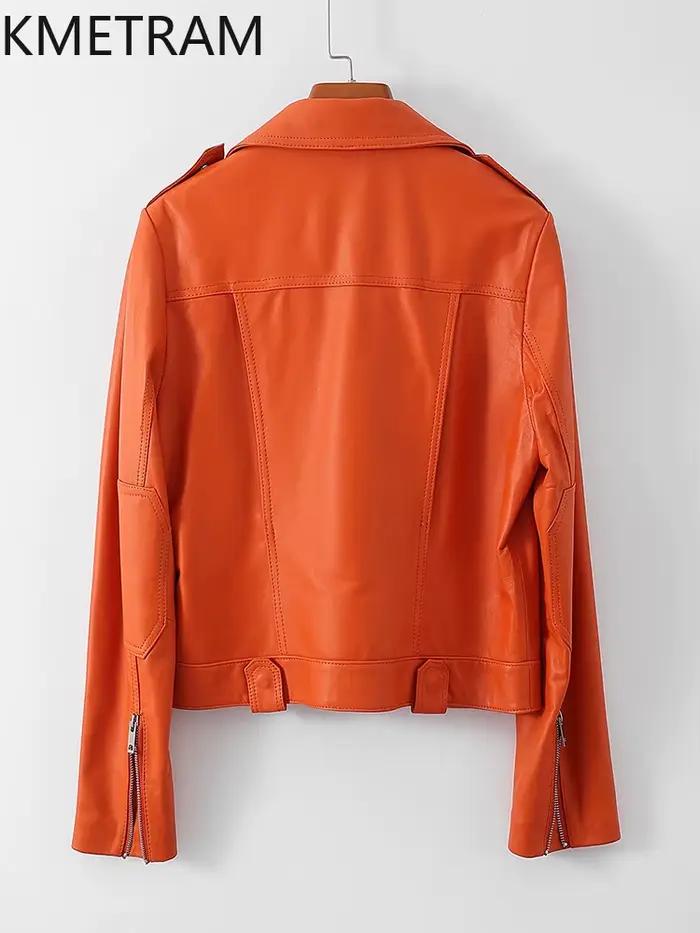 100% couche supérieure vestes en peau de mouton femme décontracté court motard veste en cuir véritable nouveau dans les vêtements d'extérieur automne femmes vêtements 2025amkaات