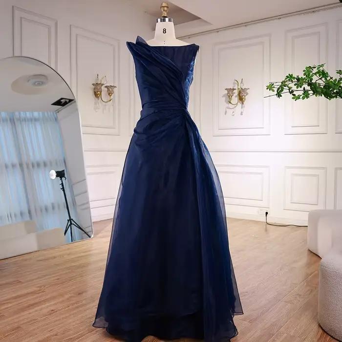 Robe de soirée trapèze bordeaux élégante avec épaule drapée Serene Hill 2025 LA72944 personnalisée