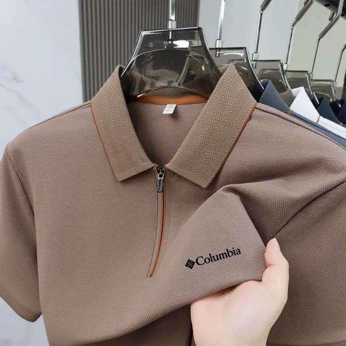 Été 2026 Polo Homme Manche Courte Design Fermeture Éclair Unique Tissu Premium Absorbant Sueur Respirant Haut Homme Professionnel Décontracté