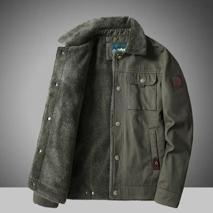 Hommes 2025 hiver nouvelle polaire épais chaud veste hommes mode décontracté coupe-vent manteau hommes automne vêtements d'extérieur en plein air col de fourrure veste hommes