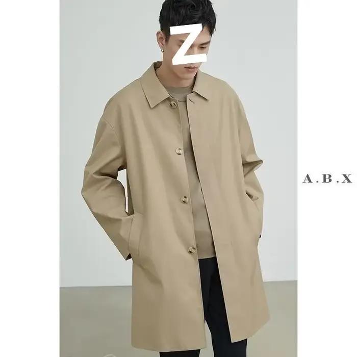 Cityboy – veste kaki mi-longue de Style japonais pour hommes, pardessus décontracté, fin, coupe régulière, sensation haut de gamme