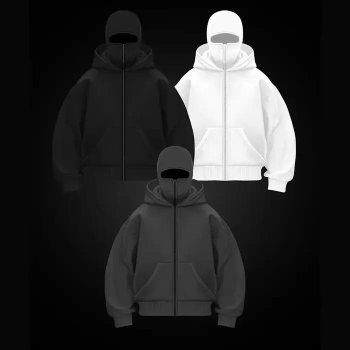 Y2K Ninja Harajuku sweat à capuche zippé chaud Double couche veste froide à la mode motif brodé français décontracté gothique hommes femmes haut