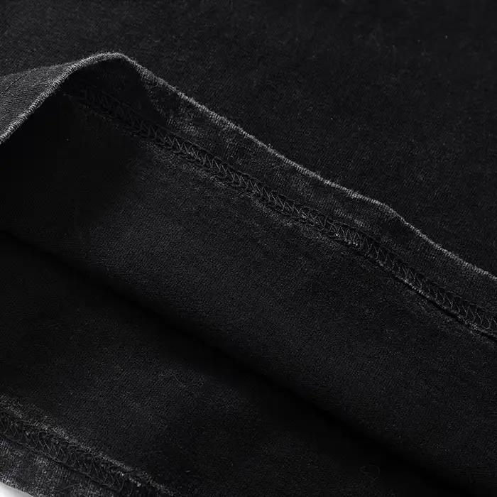2025 Streetwear rétro lavé noir T-Shirt château graphique Vintage imprimé Hip Hop lâche