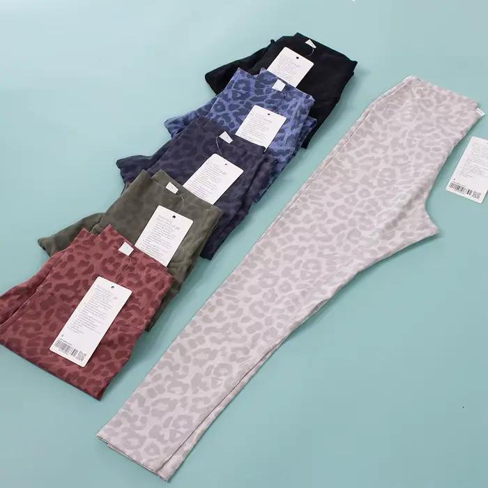 Combinaison de yoga taille haute à imprimé léopard pour femme, pantalon de sport et de fitness, séchage rapide, moulant, jogging, 9 points
