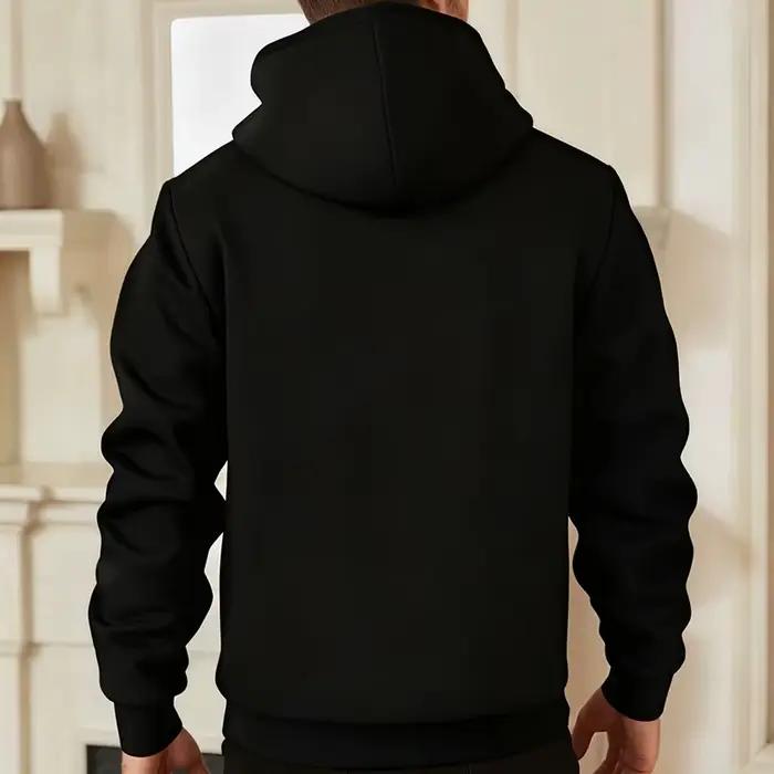 Veste d'hiver chaude homme avec capuche doublure sherpa polaire poches zippées pour les journées froides et les sorties quotidiennes