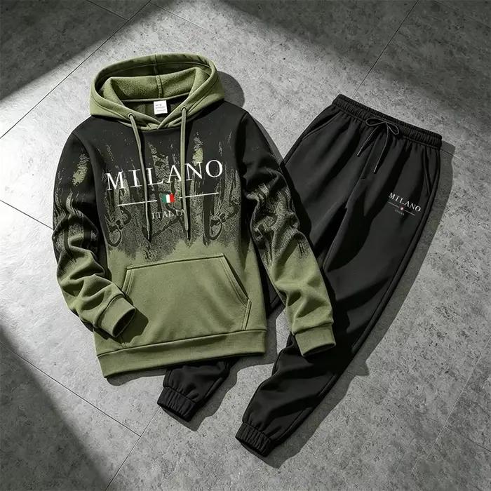 Nouvel Arrivage 2026 – Ensemble Survêtement Homme Tendance Italie : Sweat à Capuche et Pantalon de Jogging Sport Décontracté 2 Pièces