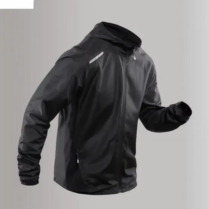 Vestes de course réfléchissantes pour hommes, manteaux à capuche ultra fins et respirants, vêtements de protection solaire, vêtements de jogging et de pêche pour hommes