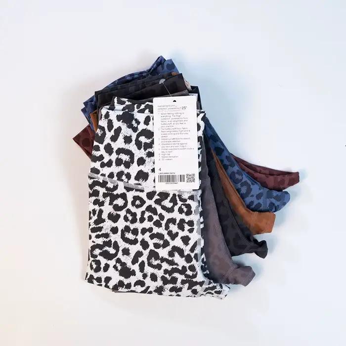 Combinaison de yoga taille haute à imprimé léopard pour femme, pantalon de sport et de fitness, séchage rapide, moulant, jogging, 9 points