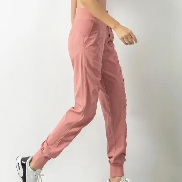 Pantalons de survêtement en tissu avec cordon de serrage pour femmes