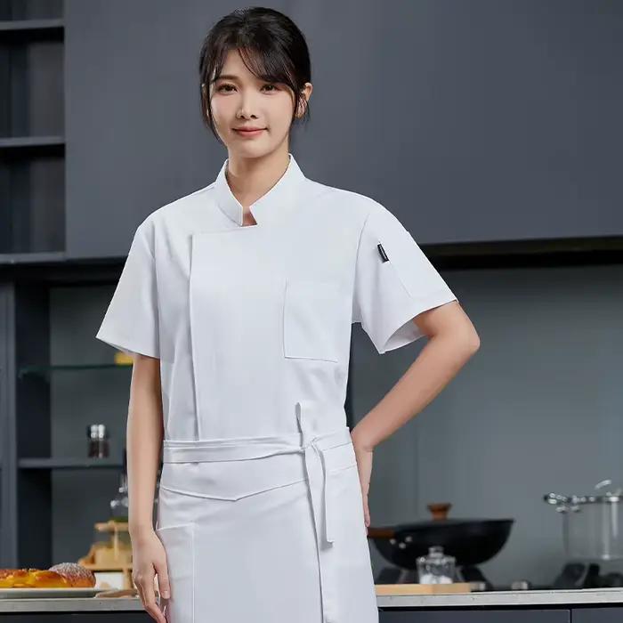 Veste de cuisine de restaurant, vêtements de travail de salle à manger, uniforme de chef de pizza, gilet de Chamonix, hôtel attribuable, été