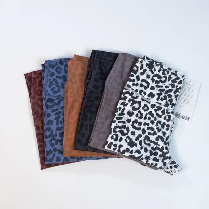 Combinaison de yoga taille haute à imprimé léopard pour femme, pantalon de sport et de fitness, séchage rapide, moulant, jogging, 9 points
